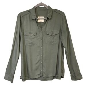 Abercrombie & Fitch Medium Green Utility Button Down Long Sleeve Shirt Top